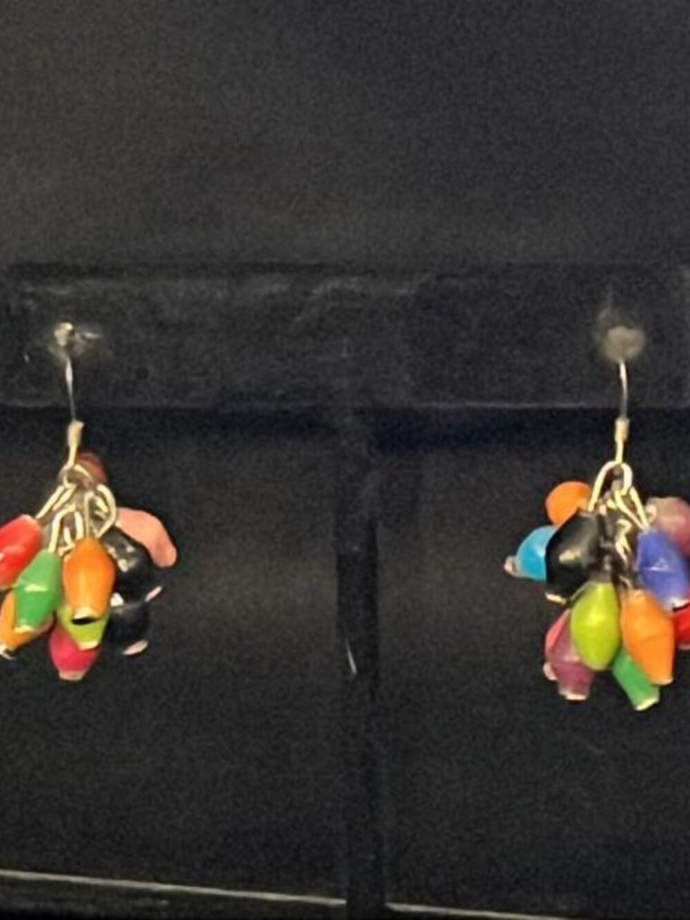 Multi Color Bead Cluster Earrings